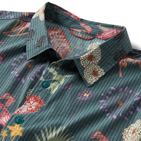 Bless Up SS Button Up - Deep Sea