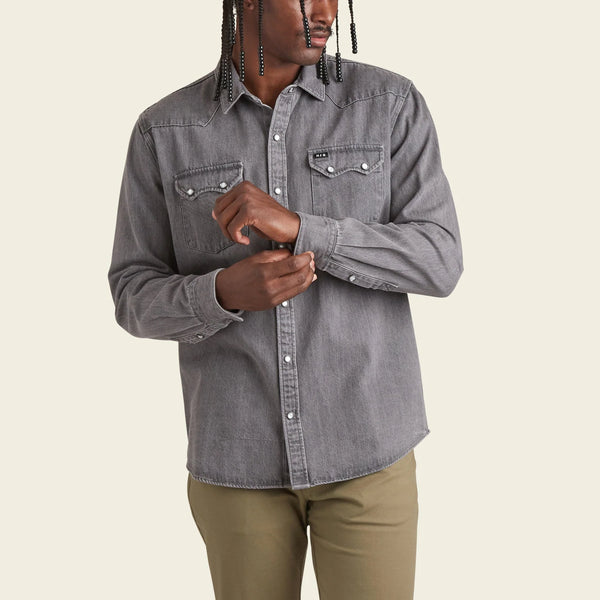 Dust Up Denim Snapshirt : Jovi Grey Wash