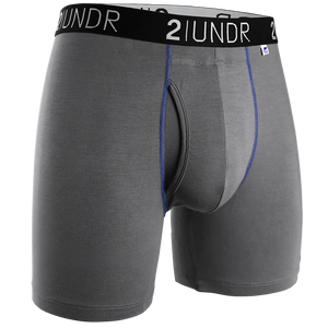 2UNDR Swing Shift Boxer Brief - Grey/Blue (6" inseam)