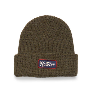 Hawkeye Beanie :  Howler Script - Olive Heather