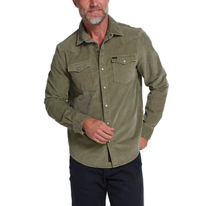 Banning Corduroy Snapshirt - Aloe