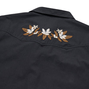 Crosscut Deluxe Longsleeve - Orange Blossoms - Antique Black