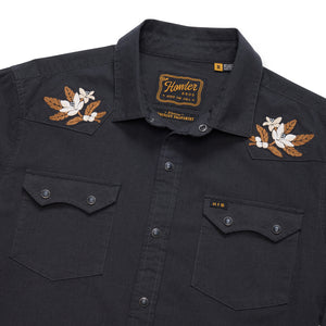 Crosscut Deluxe Longsleeve - Orange Blossoms - Antique Black