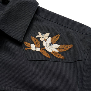 Crosscut Deluxe Longsleeve - Orange Blossoms - Antique Black