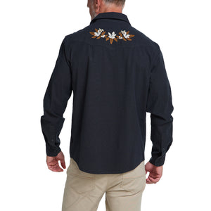 Crosscut Deluxe Longsleeve - Orange Blossoms - Antique Black