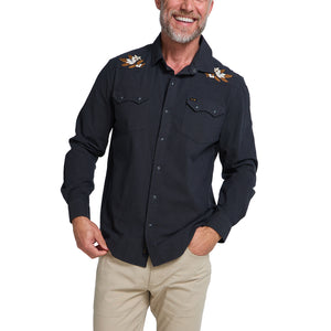 Crosscut Deluxe Longsleeve - Orange Blossoms - Antique Black