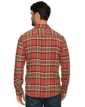 Seabrook Vintage Washed Flannel Shirt - Brick/Brown
