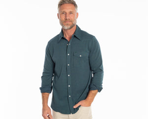 Chill-Knit Pearl Snap Twill : Sapphire