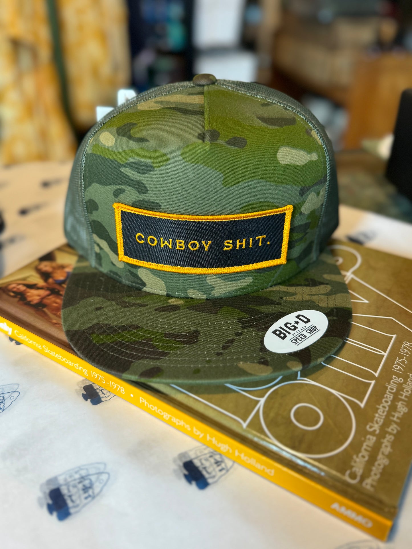 Cowboy Shit Trucker - Camo Black/Yellow