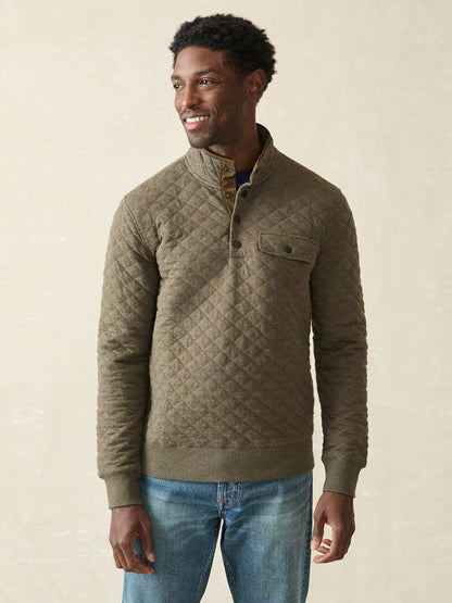 Epic Quilted Fleece Pullover - Olive