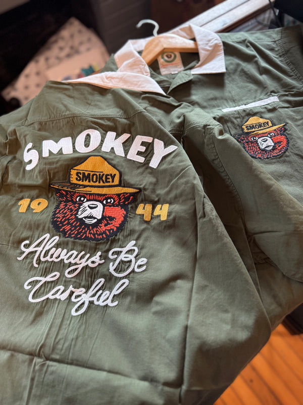 Lebowski Button Up Short Sleeve Shirt : Smokey Bear