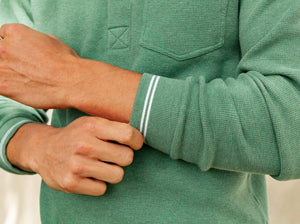 Waffle Rugby Shirt - Heather Green