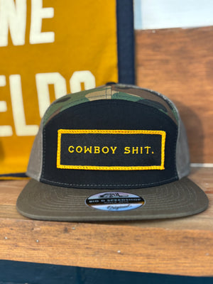 Cowboy Shit 7 Panel Trucker - Camo