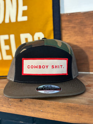 Cowboy Shit 7 Panel Trucker - Camo