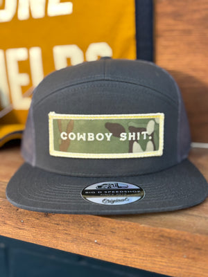 Cowboy Shit 7 Panel Trucker - Grey
