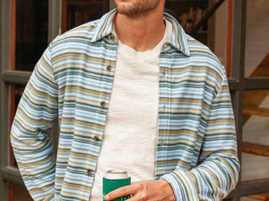 Mexicali Knit Overshirt - Olive/Multi