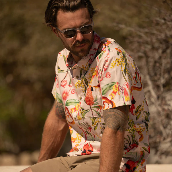 Journey SS Button Up Shirt - Dusty Violet