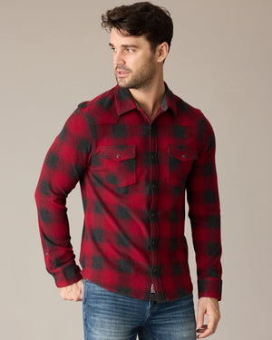 Desert Son Hero Knit Flannel : Red/Charcoal