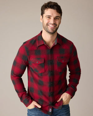 Desert Son Hero Knit Flannel : Red/Charcoal