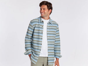 Mexicali Knit Overshirt - Olive/Multi