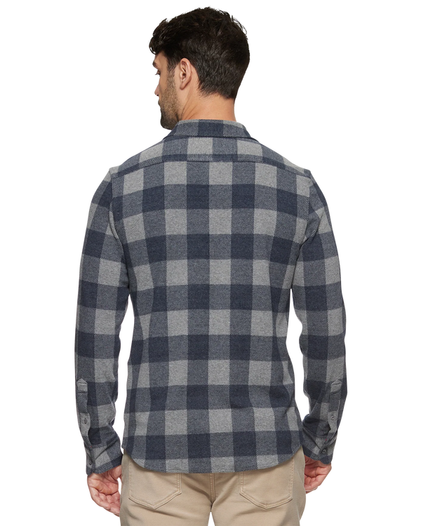 Thatcher Hero Knit Flannel - Navy/Grey