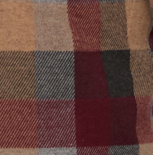 Mathis LS Box Plaid : Maroon/Grey/Tan