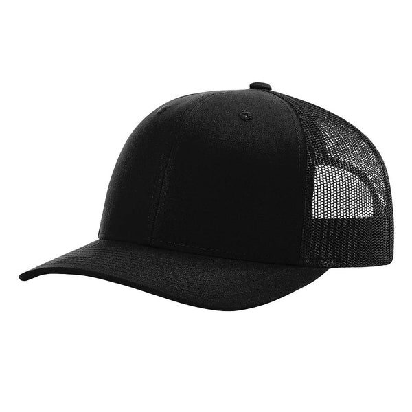 Richardson Trucker Snapback Cap - Black
