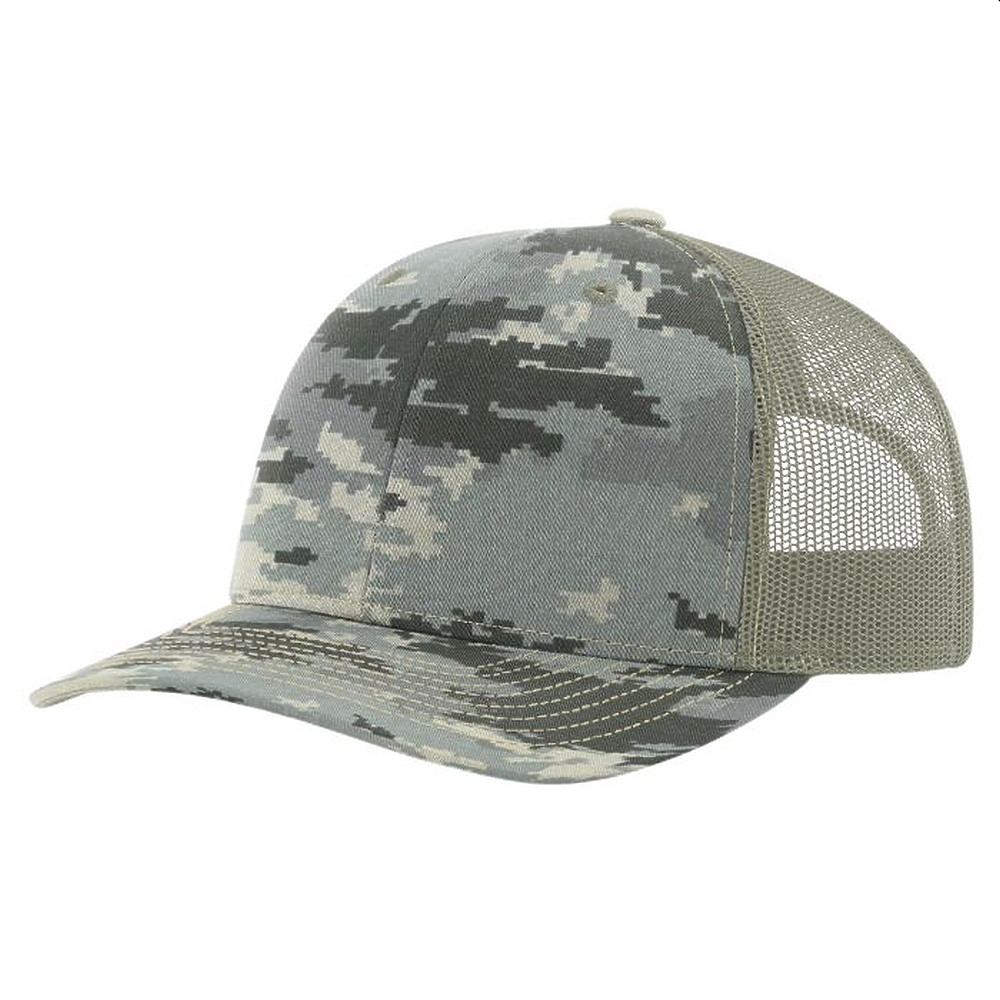 Richardson 112  Printed Trucker Cap - Mil.Digi Camo/Light Green