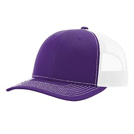 Richardson 112 Trucker Snapback Cap - White/Purple
