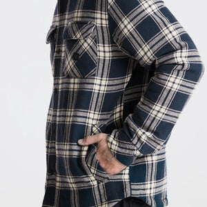Backwoods Overshirt Jacket Flannel - Navy