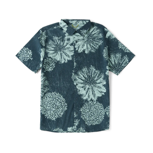Bless Up Button Up Shirt - Navy Pukpulko