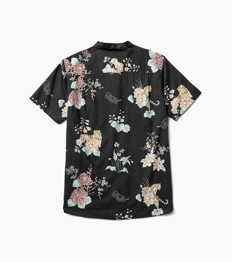 Journey Short Sleeve Button Up Shirt - Tiger Lotus Black