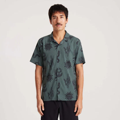 Bless Up Trail Button Up Shirt - Forest