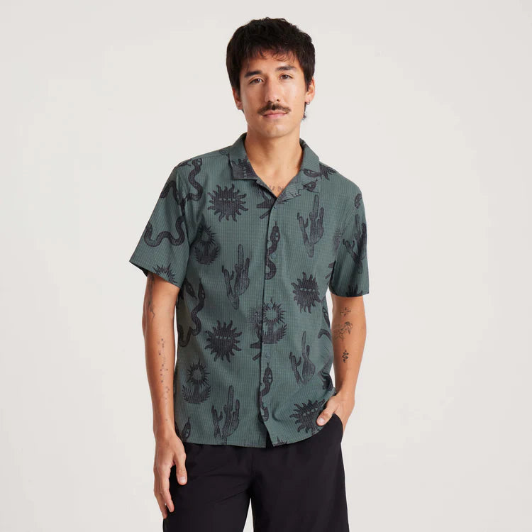 Bless Up Trail Button Up Shirt - Forest