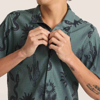 Bless Up Trail Button Up Shirt - Forest