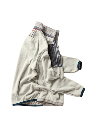 Micropile Half-Zip- Light Grey Fleck