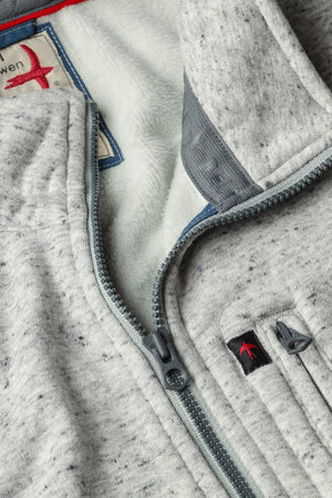 Micropile Half-Zip- Light Grey Fleck