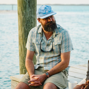 Unstructured Snapback Hat - Surfbird Blue Cord