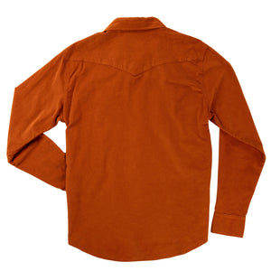 Wyatt Pearl Snap Corduroy Shirt - Burnt Orange