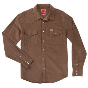 Wyatt Pearl Snap Corduroy Shirt - Brown