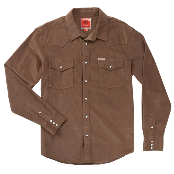 Wyatt Pearl Snap Corduroy Shirt - Brown