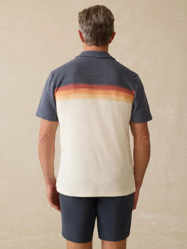 Cabana Towel Terry Surf Stripe Polo