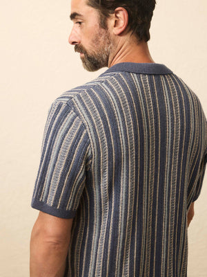 Short Sleeve Sweater Shirt - River Cliffs Stripe