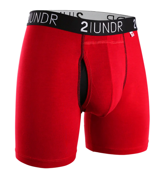 2UNDR Swing Shift Boxer Brief - Red/Red (6" inseam)