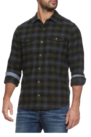 Shelton Flannel Shirt - Olive/Black/Charcoal
