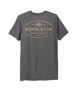 Vintage Stamp Logo Graphic Tee - Asphalt/Tan