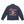 A navy blue long-sleeve work jacket shown from the back, featuring a large graphic print with 'Indian Motorcycle' in red and cream lettering, and a circular Native American head emblem in the center.