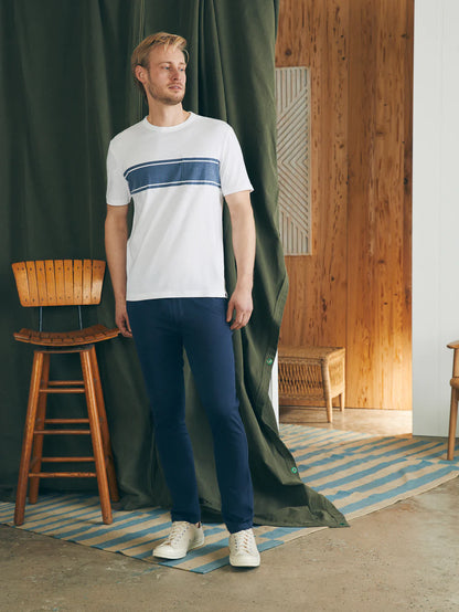 Surf Stripe Sunwashed Pocket Tee- White