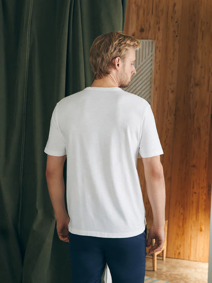 Surf Stripe Sunwashed Pocket Tee- White