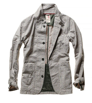 The Tropical Trap Blazer - Sand/Grey Seersucker